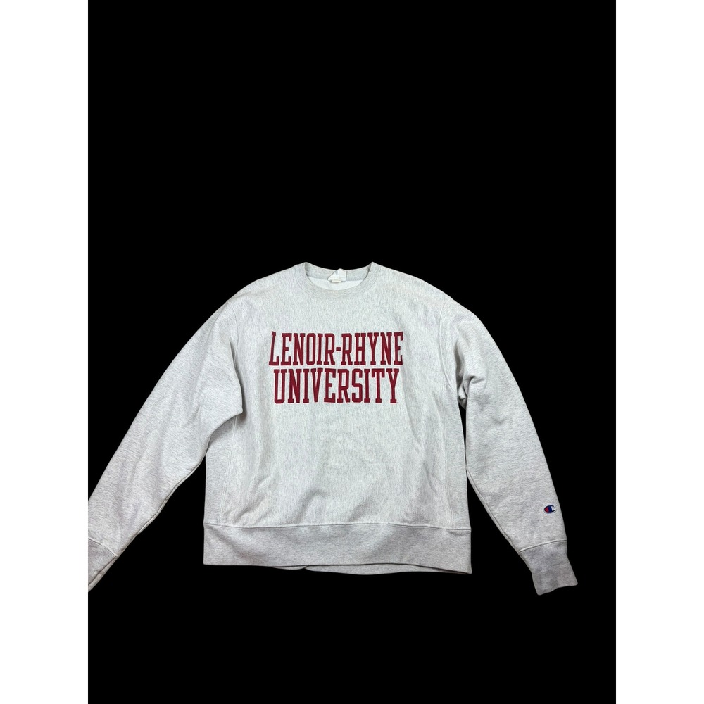 Champion Reverse Weave Lenoir-Rhyne University Sweatshirt Grey Mens Large